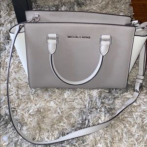 Michael Kors Grey and White medium satchel